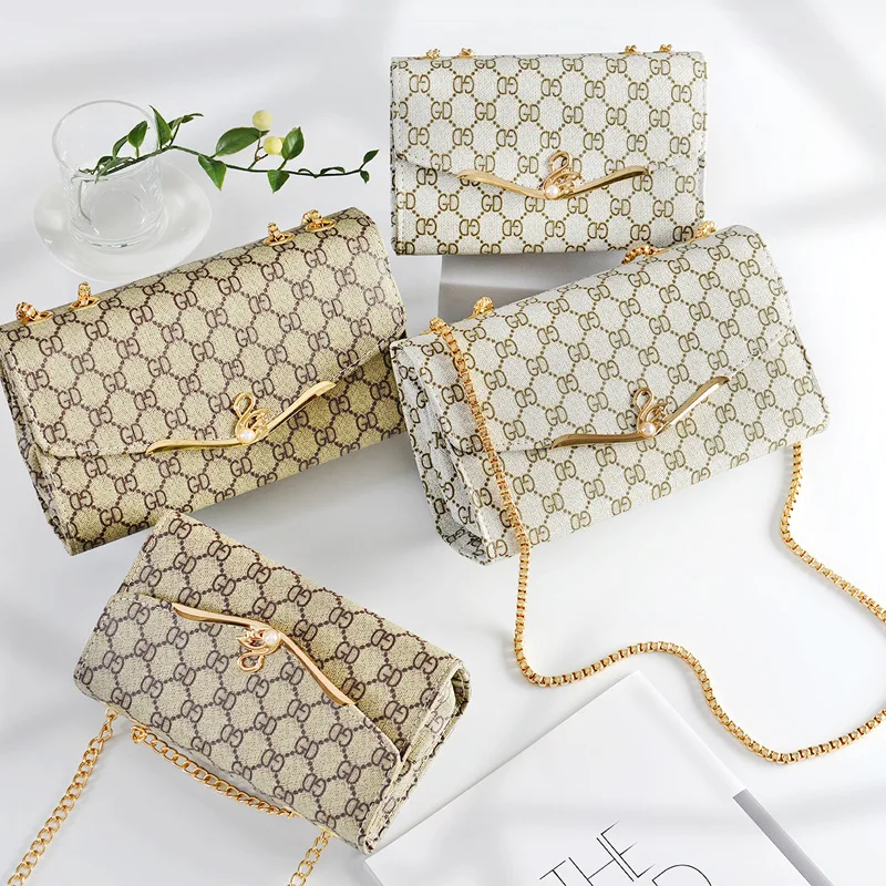 

2019 Summer New Style Korean-style Style Mid-length Women's Bag with Chain Lettered PU Leather