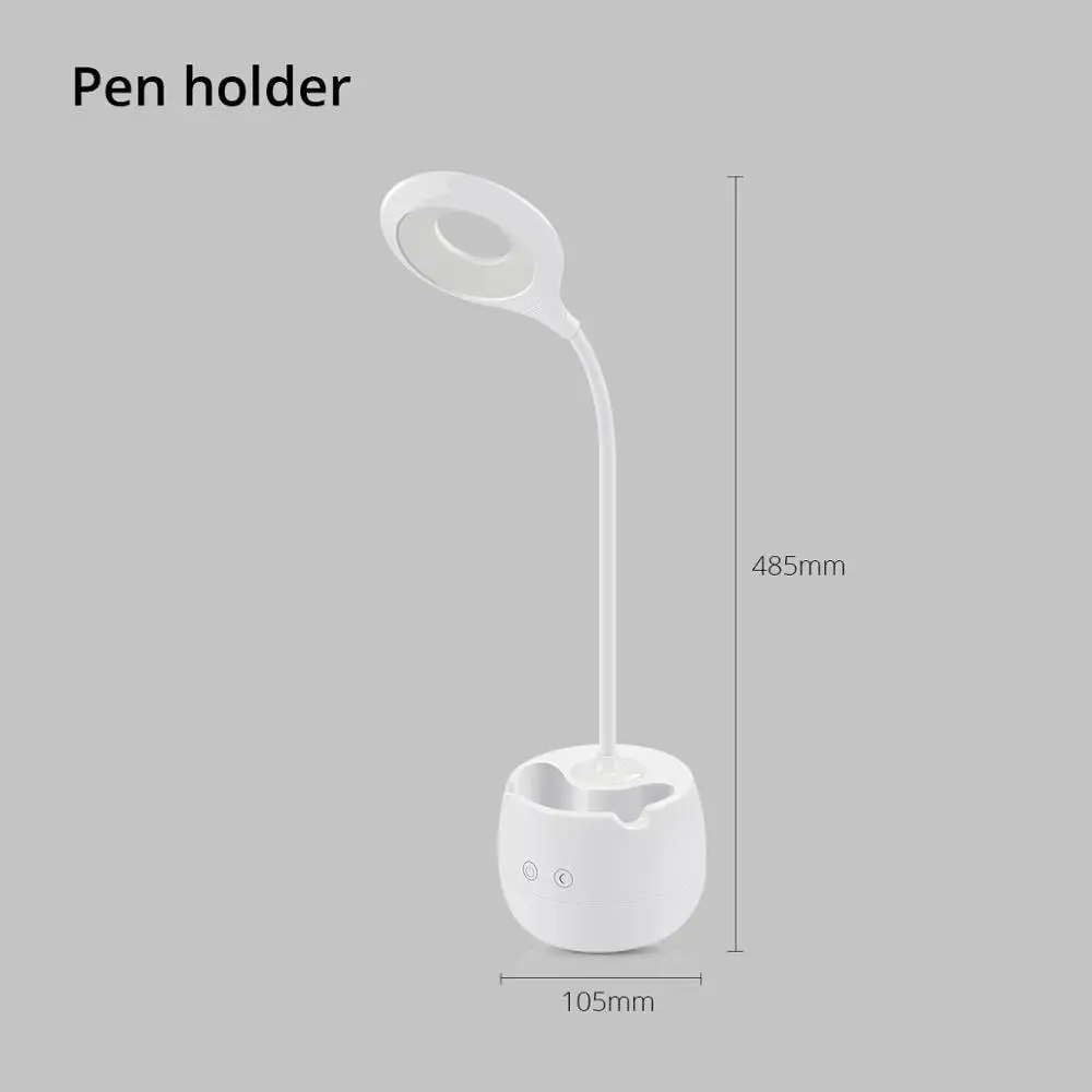 LED Book light for Chid student study room bedroom, Reading desk table lamp with clip holder, Music Bluetooth bulb Night lamp - Испускаемый цвет: With pen holder
