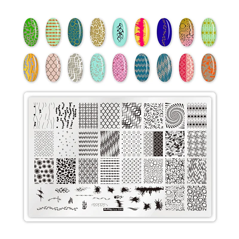 9,5*14,5 см прямоугольные пластины для штамповки ногтей Цветочный Лист смешанный узор дизайн ногтей изображения Инструменты Шаблон