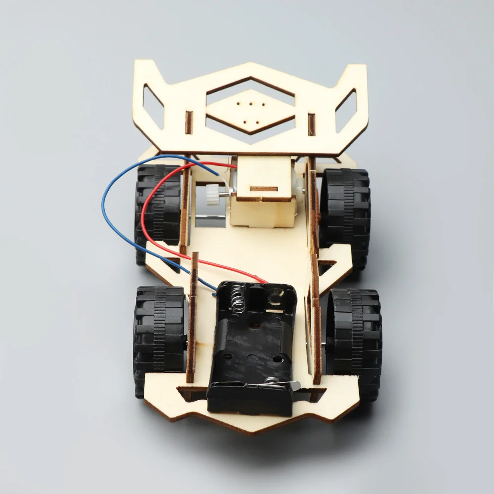 Электрический деревянный DIY гоночный автомобиль игрушки собранные Пазлы научная