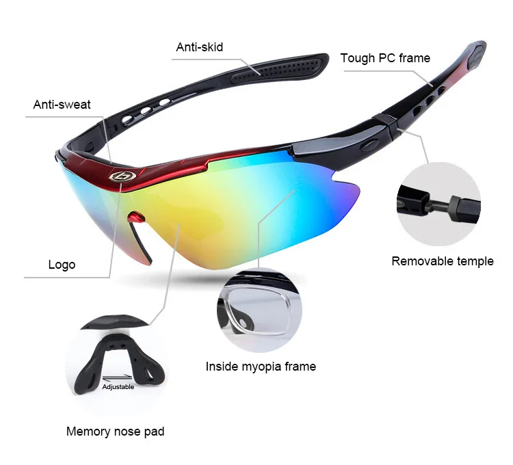 Поляризованные очки для рыбалки с 5 линзами, защита от ультрафиолетового излучения, солнцезащитные очки для рыбалки, походов, охоты, спортивные очки для велоспорта, кемпинга