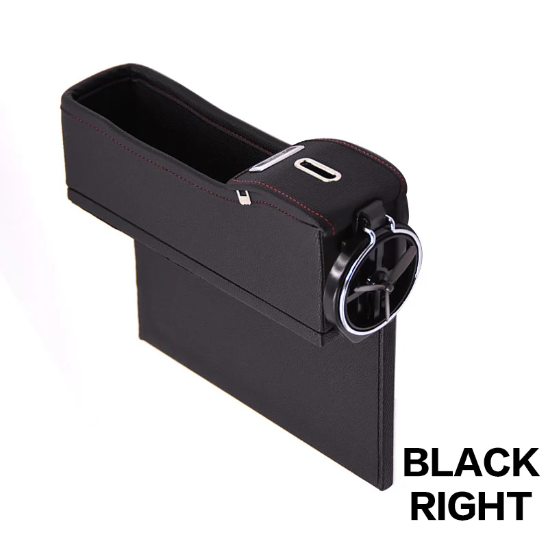 Right Black Car Seat Crevice Storage Box Cup Drink Holder Organizer Auto Gap Pocket Stowing Tidying For Phone Pad Card Coin Case Accessories - Название цвета: Right Black
