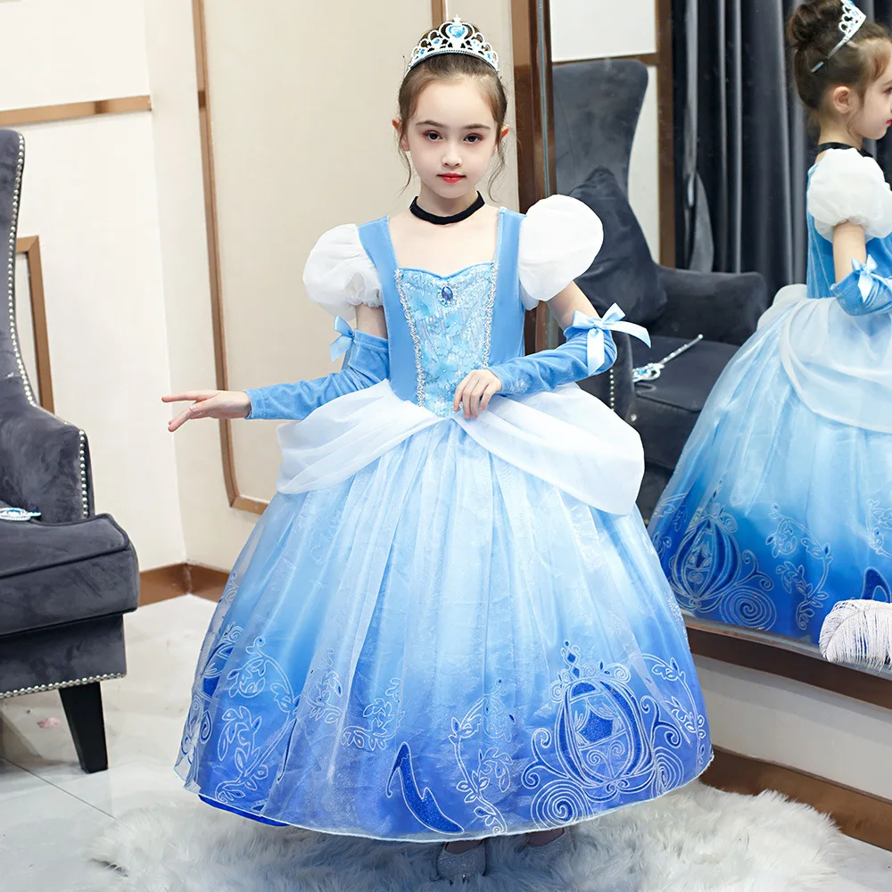 

Princess Girl Dress Cinderella Girl Children Christmas Party Costume for Kids Girls Clothes Fantasy Kids Ball Wear Dress Up