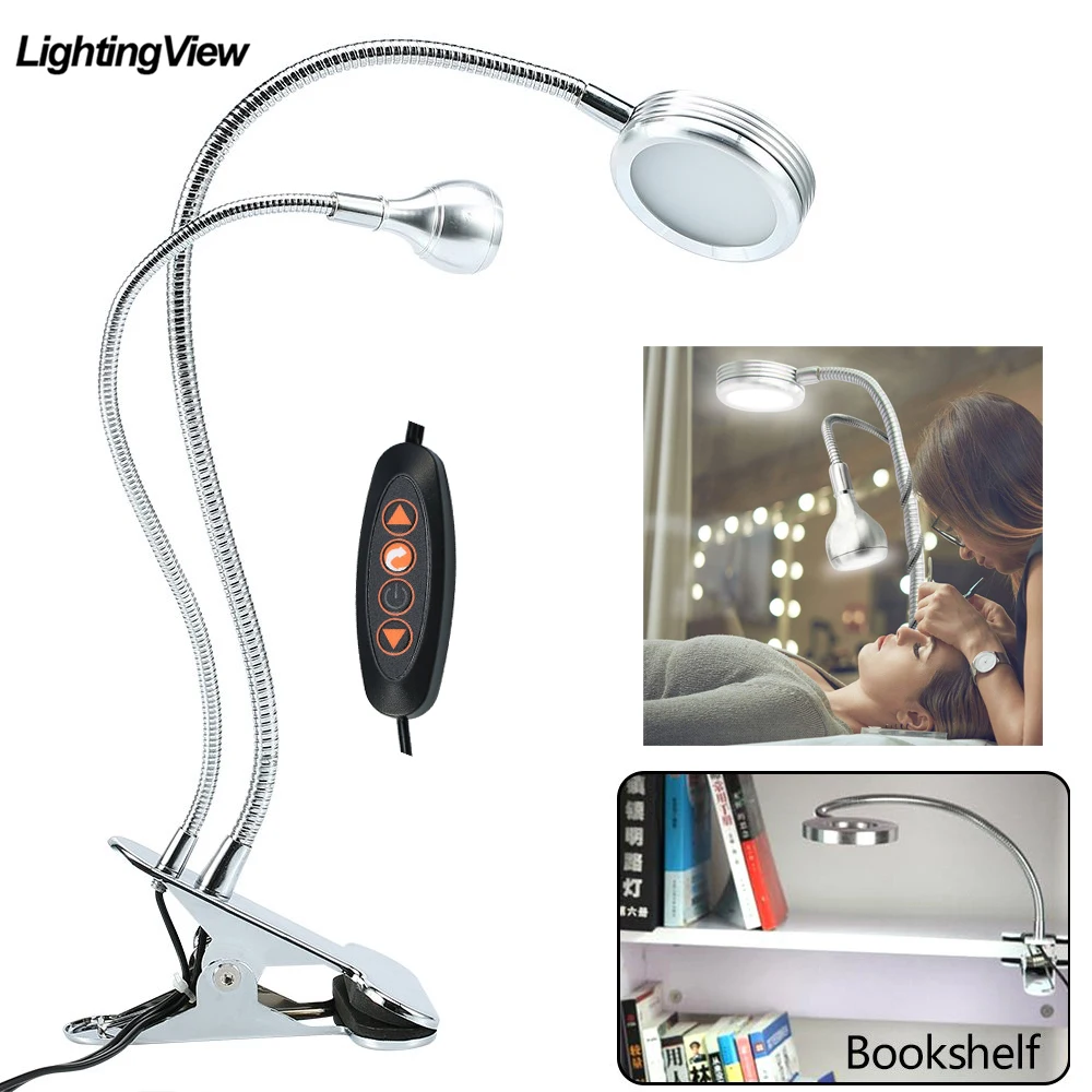 

New Creative 2 in 1 Clip Table Lamp Design USB Adjustable Cold White Desk Light for Eyebrow Tattoo Nail Art Beauty Makeup