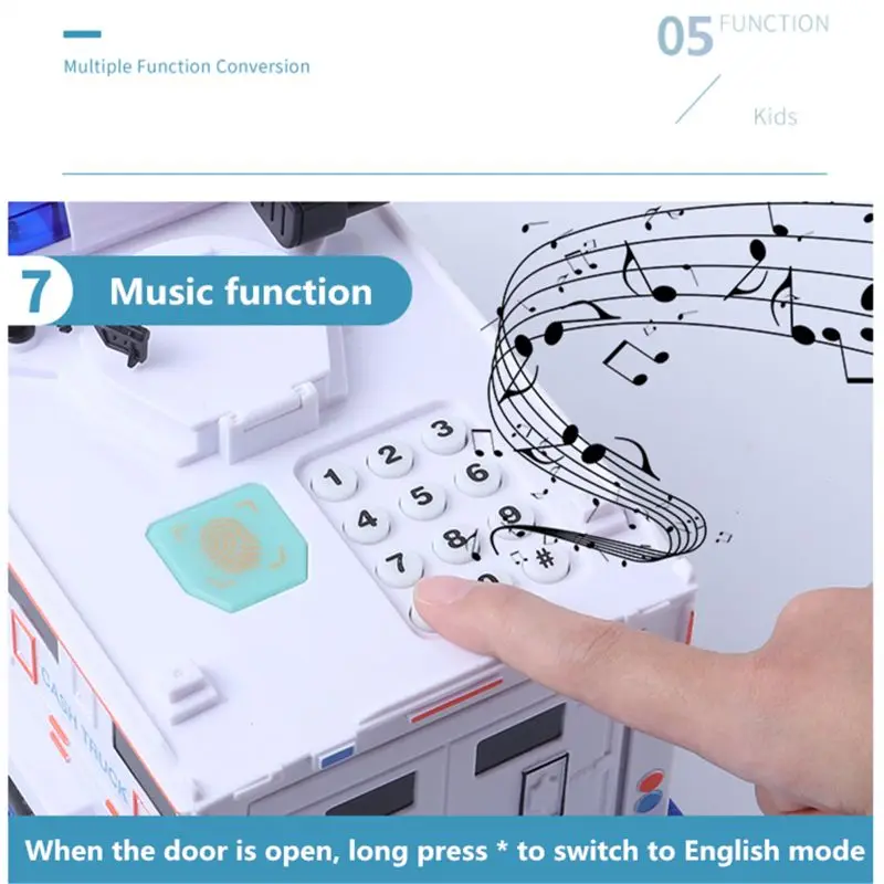 Бронированная Автомобильная копилка с паролем, копилка с музыкой и светильник, Электронная Копилка, игрушечная машинка, подарки на день рождения для детей