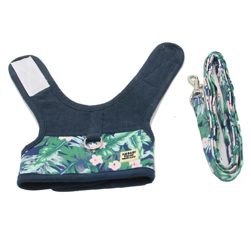 

Ambaby Cute Adorable Fancy Printed Joint Short Sleeve Chest And Back + Traction Sling Dog High Quality Fashion Hand Holding Rope