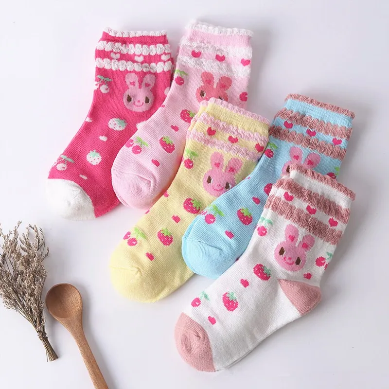 5 пар, 17 стилей, детские носки для девочек и мальчиков, полосатые хлопковые спортивные носки для школьников, детские длинные теплые осенне-зимние носки