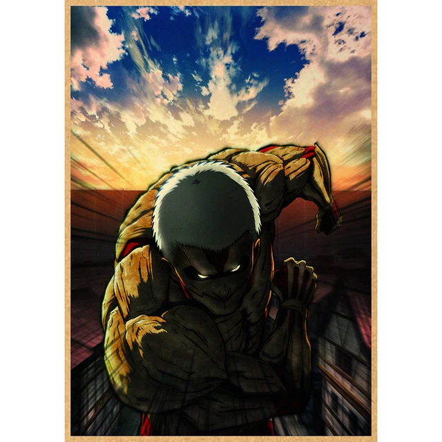 Attack on Titan Anime Poster Decor For Home Posters Room Wall Pictur Kraft Paper Retro And Prints Art Bar Cafe Stickers 26