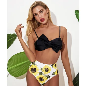 

2020 split bikini solid color printing