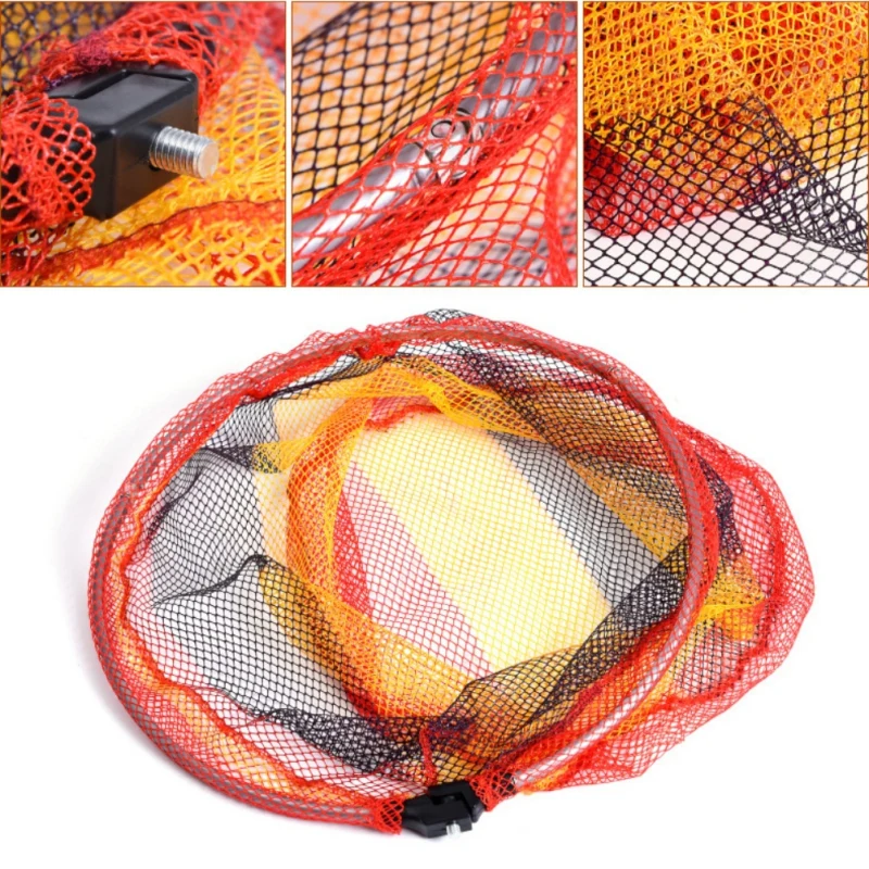Fish Mesh Head Folding Frame Colorful Nylon Fishing Hand Landing Net Head Aluminum Alloy Net