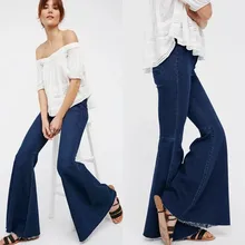 Новые женские длинные джинсы с высокой талией, длинные Стрейчевые джинсы в винтажном стиле, хлопковые прямые отбеленные джинсы, модные расклешенные брюки