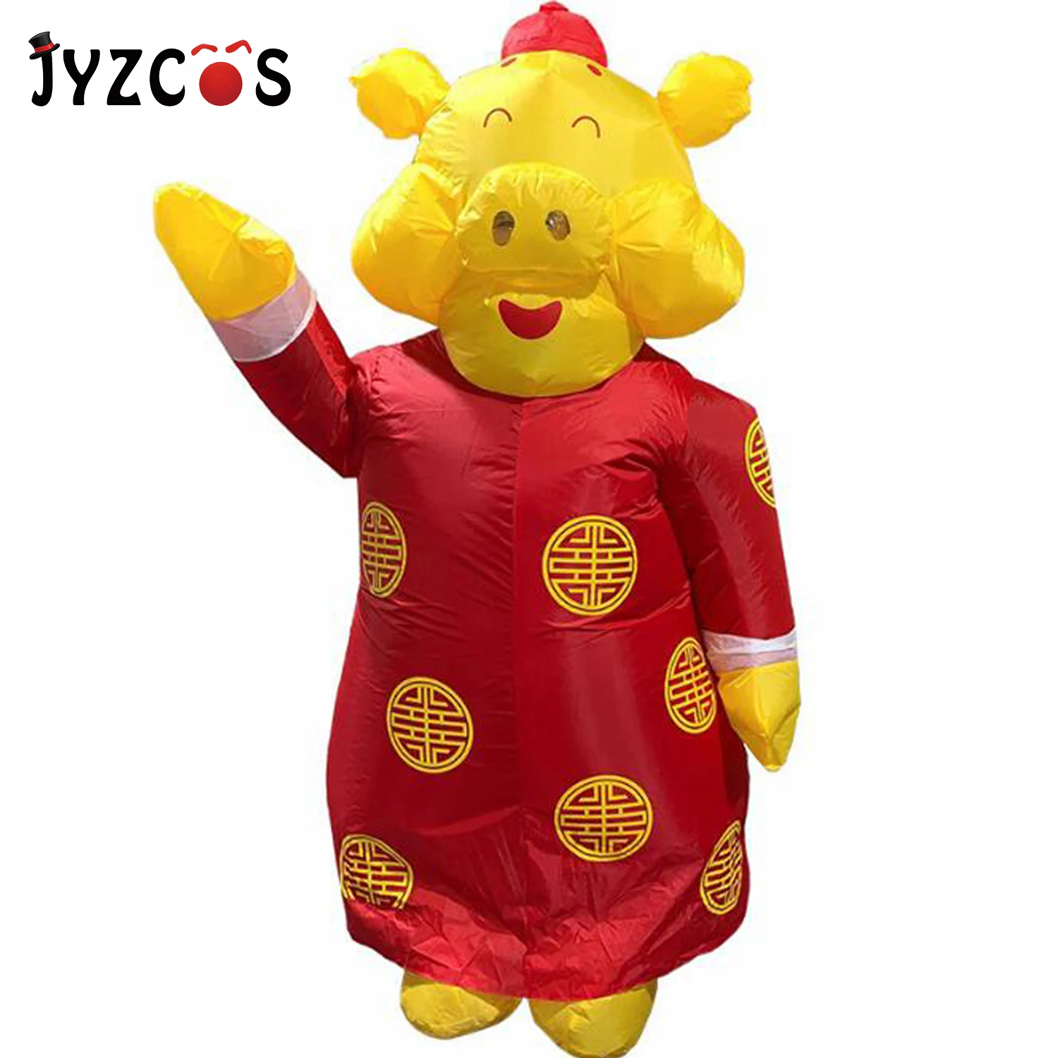 

JYZCOS Inflatable Gold Pig Costume Adult Fancy Dress Anime Cosplay Halloween Costumes For Carton Mascot Animal Pig Cute Funny