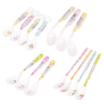 

1Pc plactic Spoon Cartoon Children Spoon Fork Set Baby Feeding Spoon Curved Anti-scalding Tableware Gift for Kids