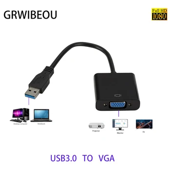 

USB 3.0 to VGA Adapter External Video Card Mirror Display Extend Display Converter for Win 7/8/10 Desktop Laptop PC 1080p