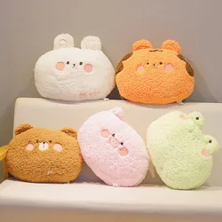 Peluche de animales kawaii para niñas, de 35cm oso de peluche, conejo, Rana, Tigre, cerdo, almohada suave rellena de dibujos animados, cojín para sofá trasero