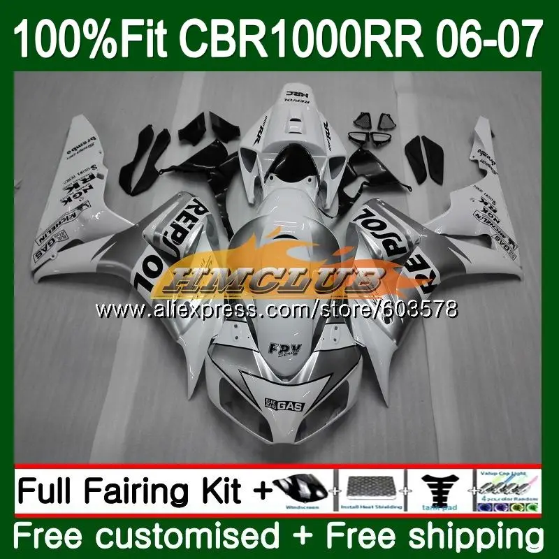 Литьевая форма для HONDA CBR 1000 RR CBR 1000RR 2006 2007 80CL. 0 корпус CBR1000 RR CBR1000RR 06 07 OEM обтекатели комплект Repsol белый - Цвет: No. 1