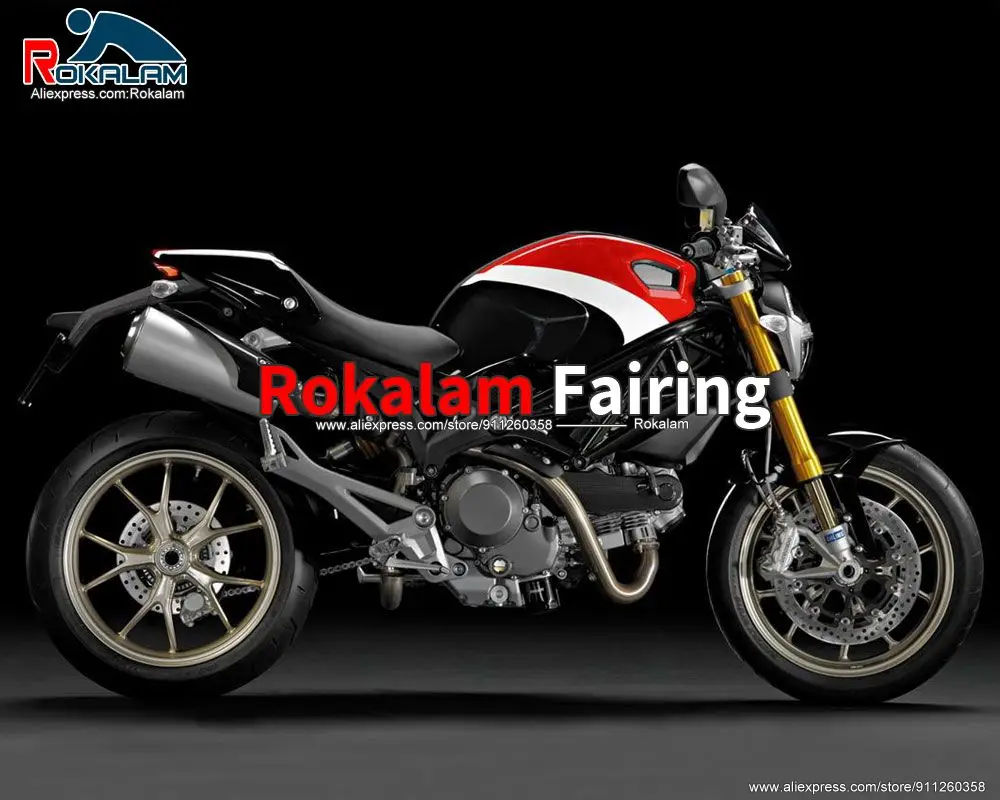 

Вторичный набор кузова для Ducati 795 796 696 M1100 2009 2010 2011 2012 2013 Черный Белый Красный обтекатель для мотоцикла (литьё под давлением)