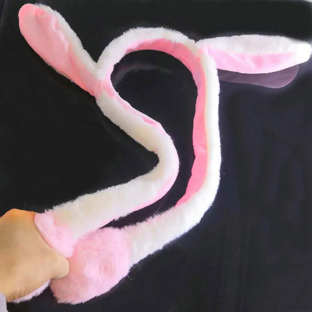 Plush Rabbit Hat Imitate Cute Gasbag LED Pink Sweet Flash Rabbit Ears Joke Gifts Girl Friend