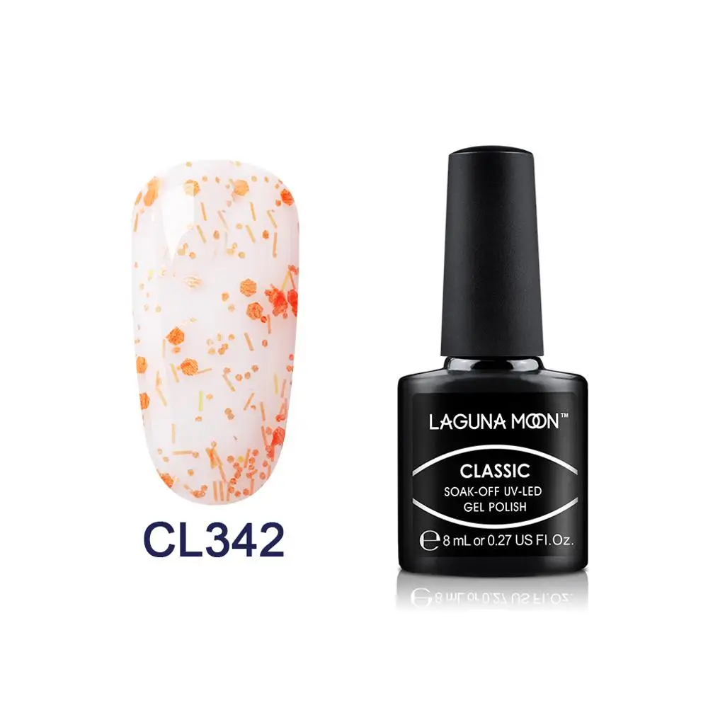 Lagundoon 8 мл оранжевый Цветной Гель-лак для ногтей покраска замачиваемый Полупостоянный гель УФ-и светодиодный эмалированный лак гель лак - Цвет: 342