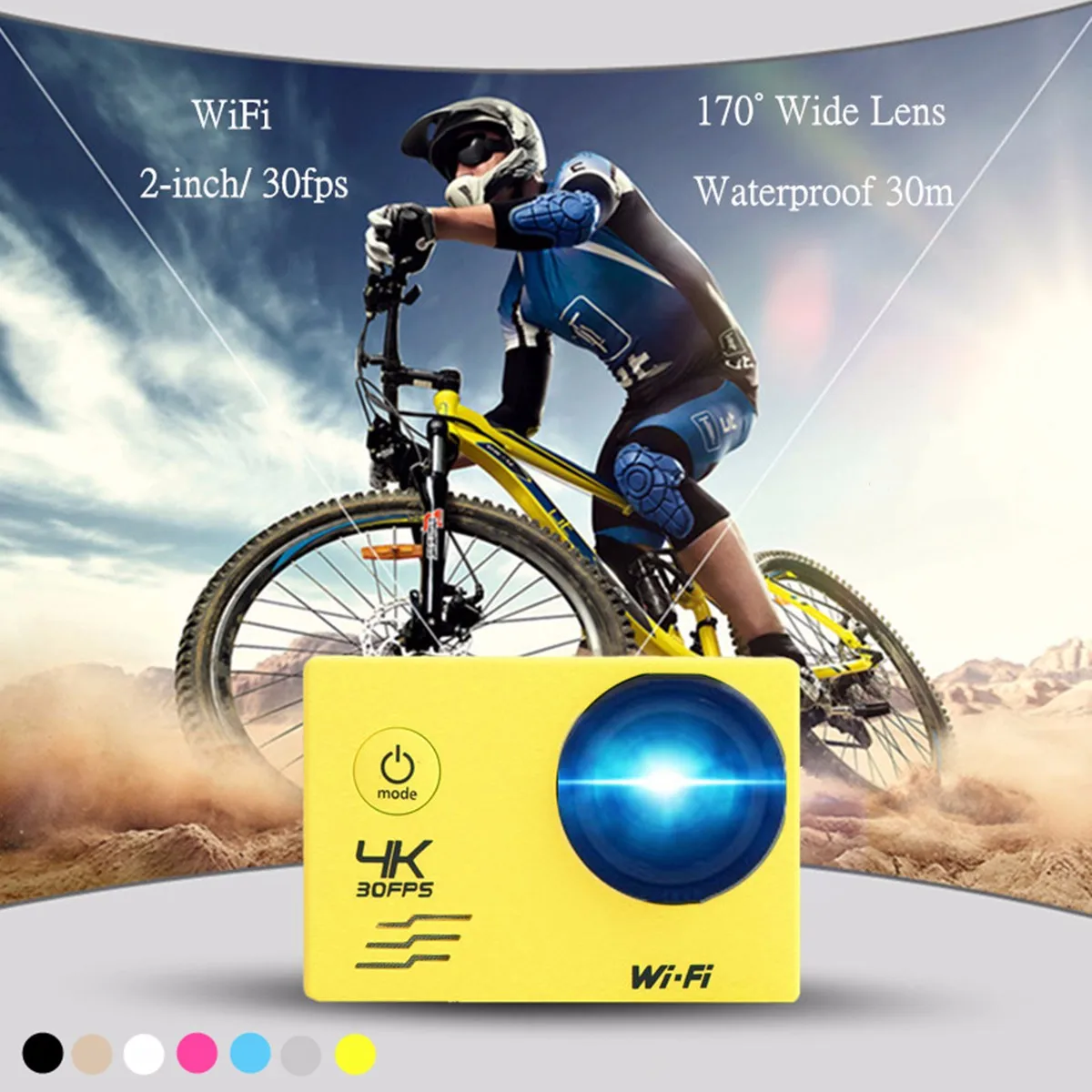 KINCO Высокое качество HD 4K 1080P 16MP WiFi 170 ° Подводный Водонепроницаемый Спорт экшн видео DV камера Спорт Cam Мини видеокамеры