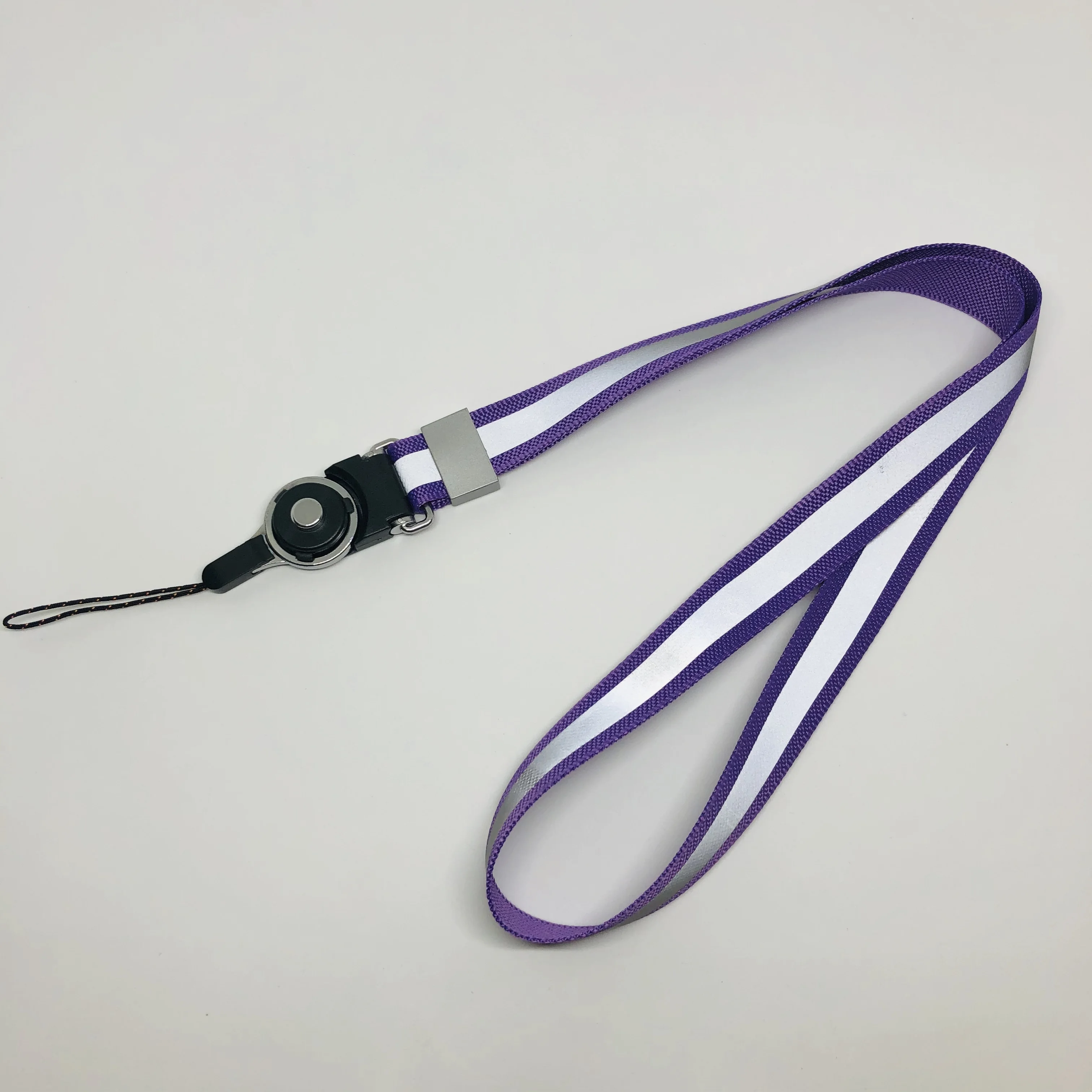 Reflective Lanyard 14 Color Bar Keychain Lanyard Certificate Mobile Phone Key Chain Length Comfortable and Handsome Lanyard - Цвет: fanguang10