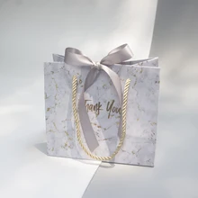 10pcs Party Supplies Gift Bags With Handles Marble Style Jewelry Bag  Wedding Favors Gift Box Baby Shower Birthday Candy Box