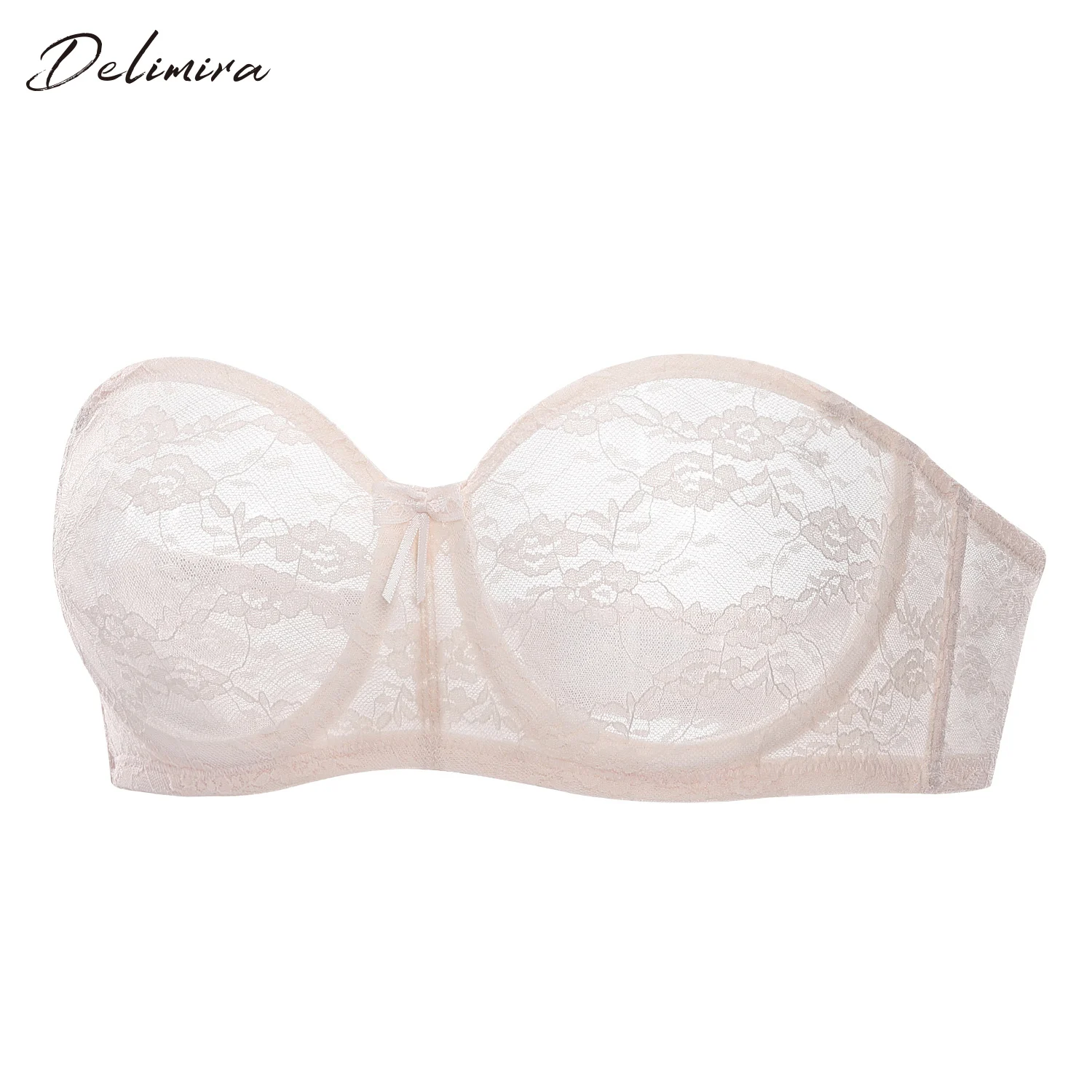 Бюстгальтер женский кружевной без косточек подкладки|strapless lace bra|lace brano pad |