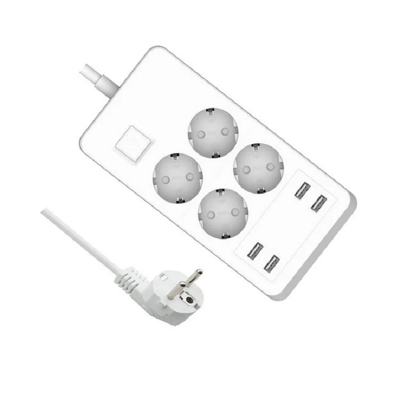 

Smart Home WIFI Timer extension 4 EU FC plug power strip 2USB charge 5V 3.1A Independent Control Timing speech Euro socket