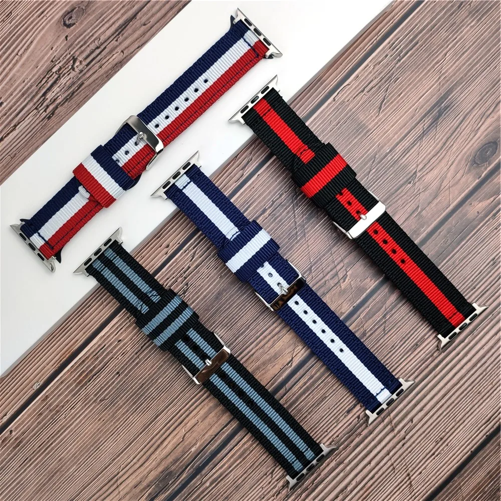 Плетеный браслет из ткани для Apple Watch 6/SE Band Series 5 4 40 мм 44 дышащий нейлоновый сменный
