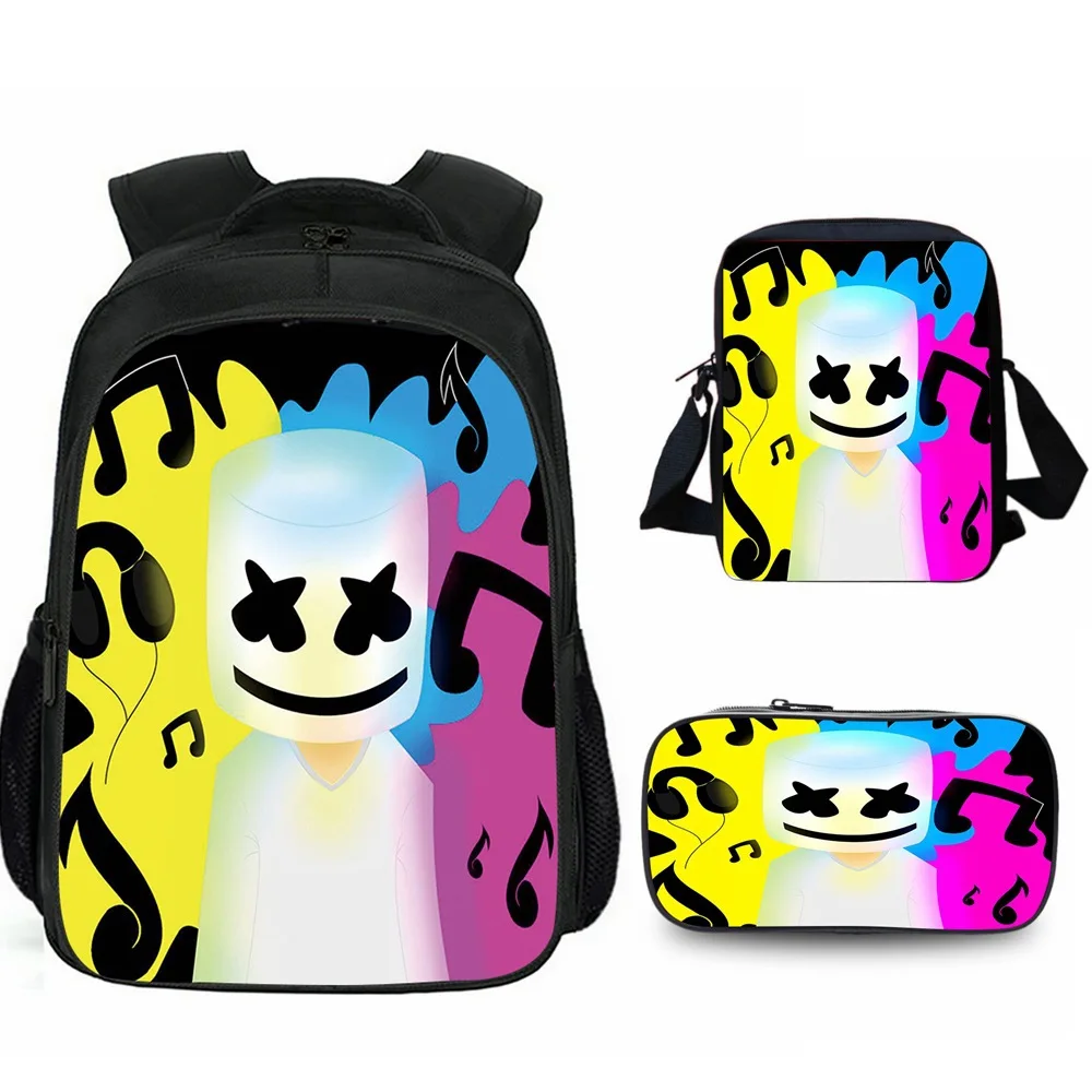 

Electronic Music DJ Cotton Candy School Bag Marshmello Related Products Backpack 3D Contrast Color Cartoon Backpack School Bag
