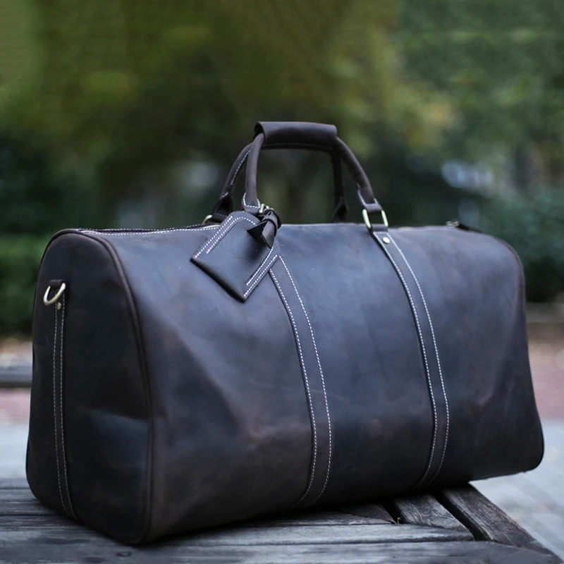 large leather duffle bag mens