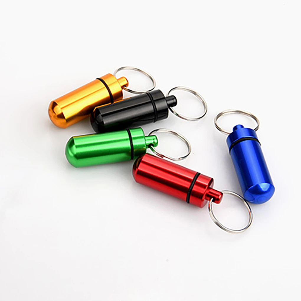 Aluminum Keychain Medication Pill Boxportable Mini 【送料関税無料】
