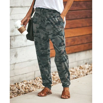 

Meihuida Women Cargo Pants Casual High Waist Military Army Camouflage Camo Cargo Trousers Loose Pockets Pants