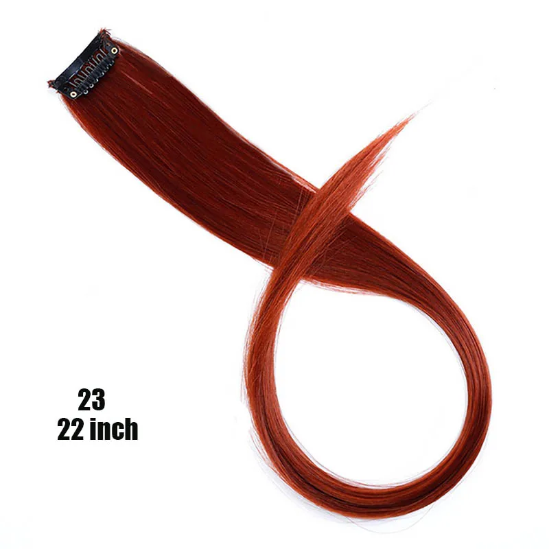 Xuanguang ounico grampo em extensøes de cabelo de uma pecha longa reta resistente ao calor sintético rosa verde cabelo pedas - Цвет: CFP-23