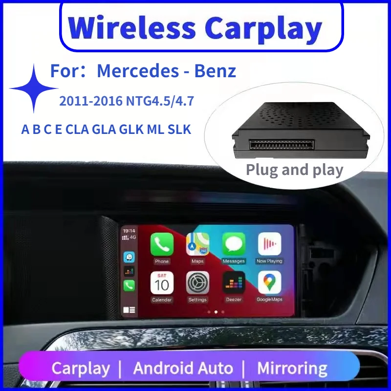 Carplay Sans Fil Pour Mercedes Benz, Classe A B C E Glk Clg Gla Slk Ml