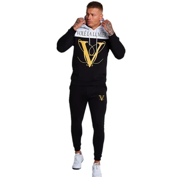

Men NEW sporting suits mens fashion tracksuit men training fitness Men's Sportwear Suit Hoodies Tracksuit Set Male
