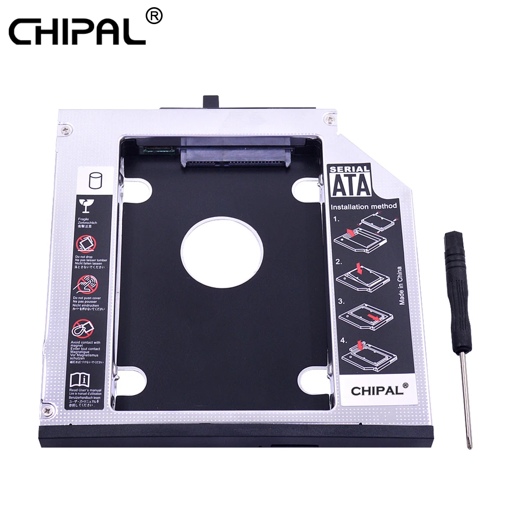 CHIPAL алюминиевый 2 й HDD Caddy 12 7 мм SATA 3 0 для 5 ''SSD корпус Lenovo ThinkPad T420 T430 T520 T530 DVD