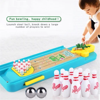 

Mini Desktop Bowling Game Toy Kids Educational Toys Parent-Children Interactive Table Sports Game Launch Pad Indoor Funny Toys