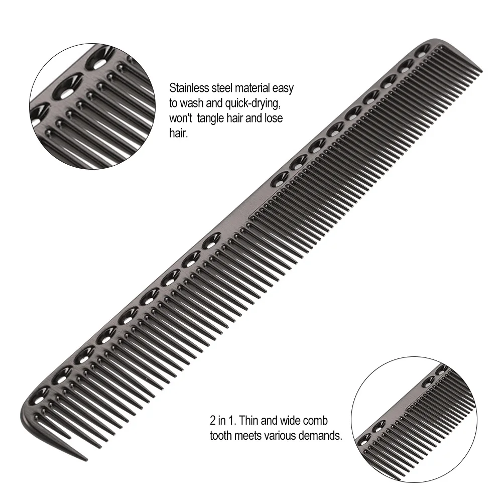 

Space Aluminum Hair Comb Professional Hair Salon Hairdressing Comb Hair Cutting Metal Comb Golden Black Hair Comb Brush