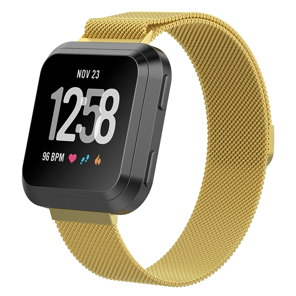 Потрясающий браслет из нержавеющей стали для Fitbit Versa, умные часы correa для Fitbit Lite Versa 2, ремешок для часов, магнитный Миланский ремешок