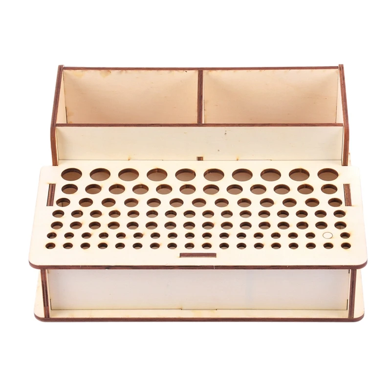 DIY Wood Leather Craft Tools Holder Rack Stand Leather Stamp Punch Accessories Storage Box Organizer