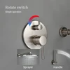 Bagnolux Shower Set Brass Drawing Concealed Wall Hanging Top Head And Hand Curtain Two Functions Hot Cold Mixing Bathroom Faucet 4