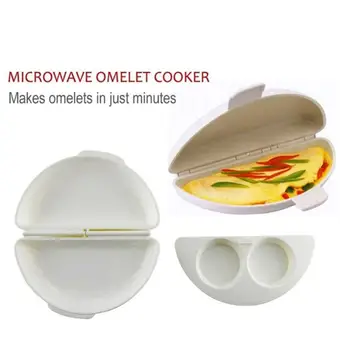 

1Pcs Useful Two Eggs Microwave Omelet Cooker Pan Microwavable Cooker Omelette Eggs Steamer Box Omelet Mold Home Kitchen Tools