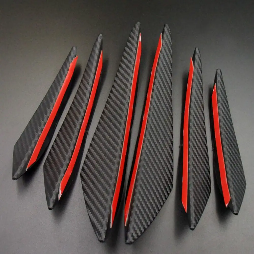 Universal Fit Front Bumper Lip Diffuser Splitter Fins Body Spoiler Canards Chin Car Tuning Canard car bumper spoiler,bumper lip decoration,bumper lip,car rear bumper lip,front bumper decoration 6pcs/lot