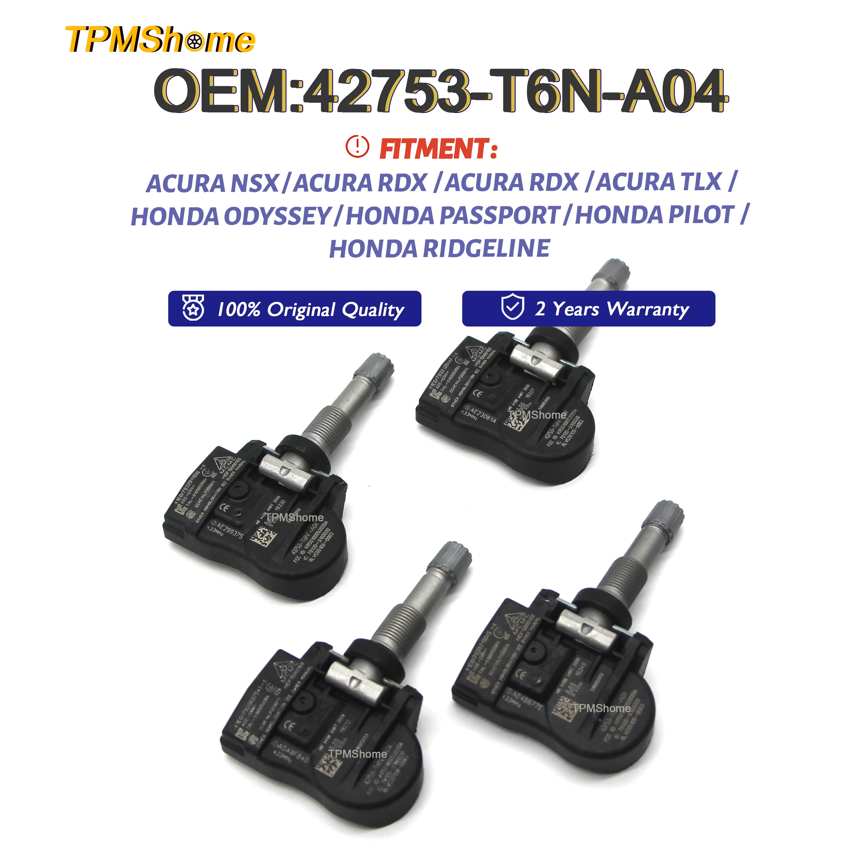 Система контроля давления в шинах 42753-T6N-A04 433 МГц для Acura Honda 42753-T6N-A01 42753-T6N-A02 42753-T6N-A03