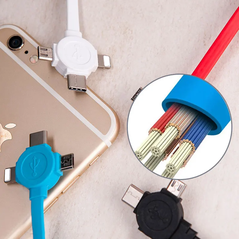 Cafele 3 в 1 usb-кабель 2.4A кабели для быстрой зарядки для iPhone Xs Max Xiaomi Mi9 huawei samsung Red rice Note type-c оборудования