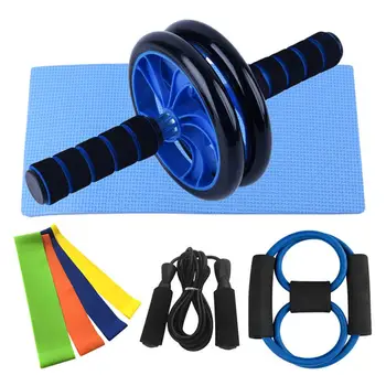 

Fitness Abdominal Wheel Ab Roller With Kneeling Pad Rope Skipping Workout Kit Home Gym Exercise Fitness Equipment Body Build