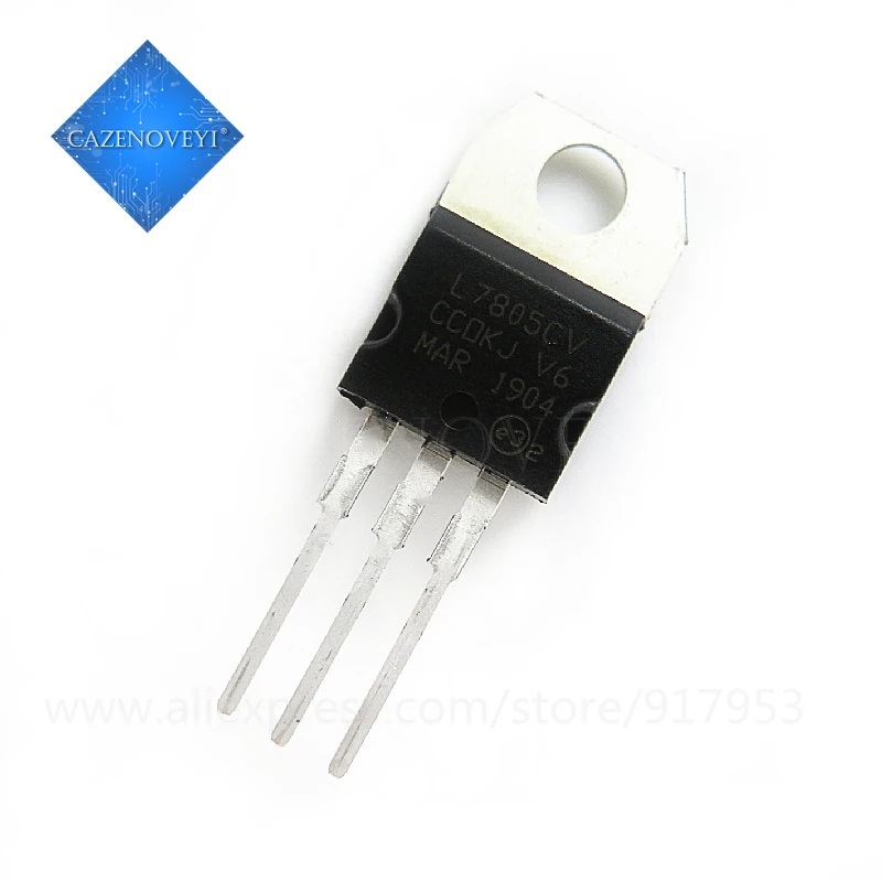 10 Pack L7805CV L7805 LM7805 3 TO-220 transistor de regulador de voltaje de terminal