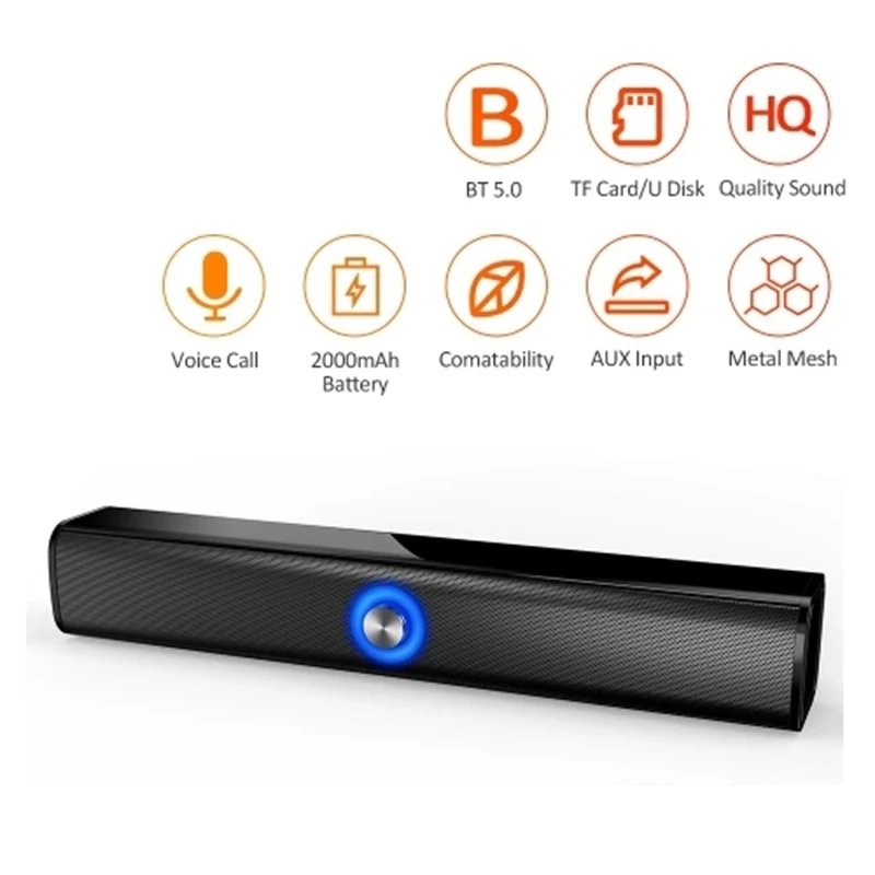 

AMS-HS-BT167 Wireless BT Speaker Sound Box Support AUX TF Card U Disk USB Powered Built-In 2000Mah Rechargeable Batteries Compat