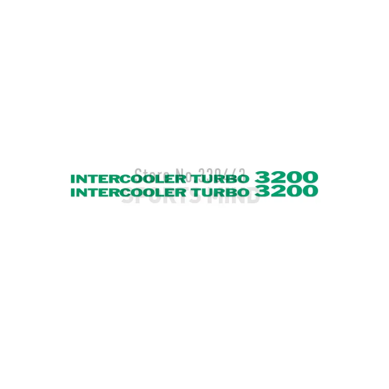 3 пары INTERCOOLER TURBO 3200, автомобильные наклейки, наклейки для автомобилей, Стайлинг для Mitsubishi Pajero Sport Shogun MK L300, аксессуары - Название цвета: green